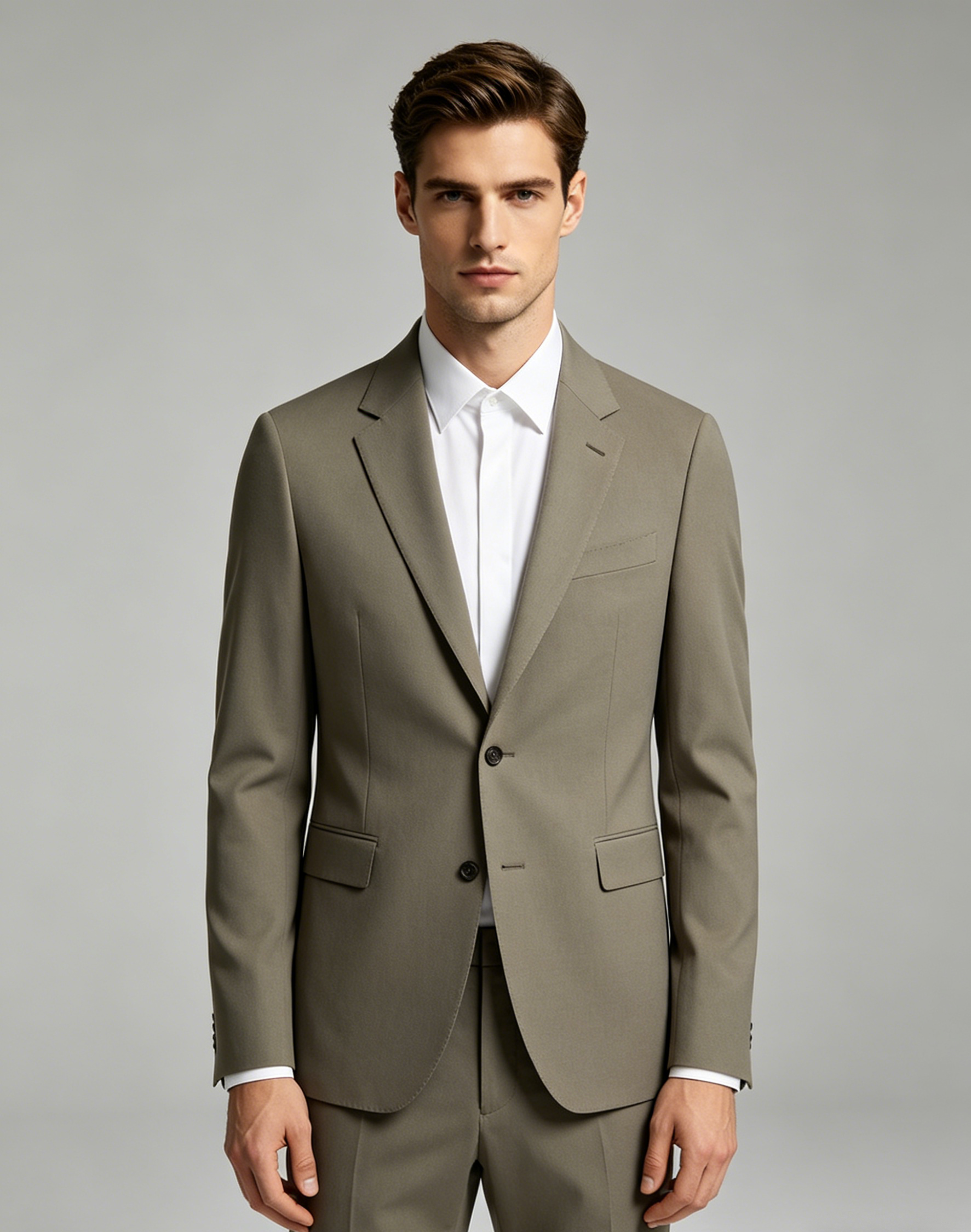 Worsted wool notched casual suit