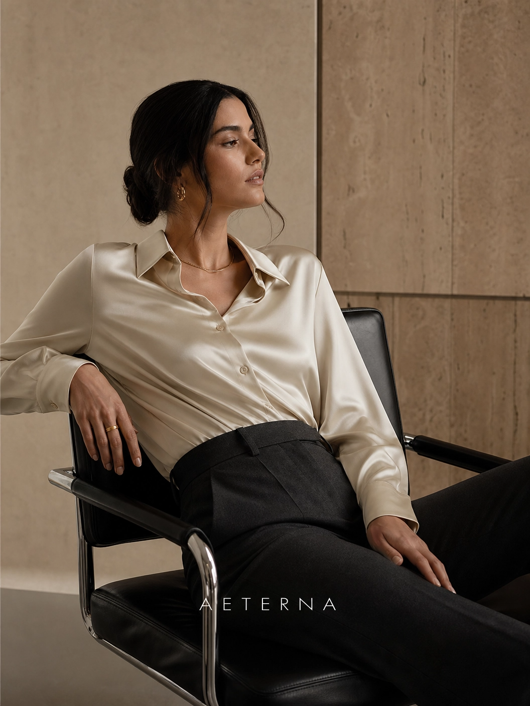 The Lustrous Silk Bow Blouse